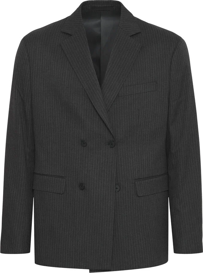 Casual Friday CFBRUCE pinstriped relaxed blazer Dark grey melange
