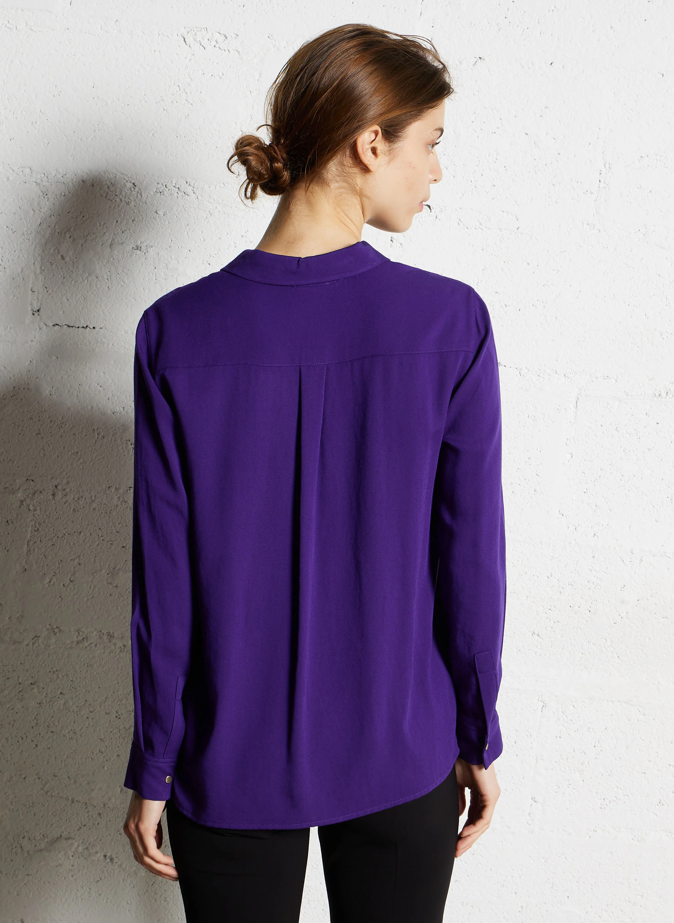 MATEA - Chemise fluide col classique| Violet