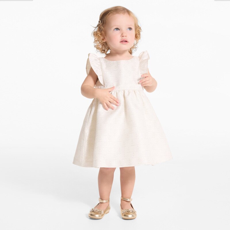 Robe de fête irisée bébé fille Jaune