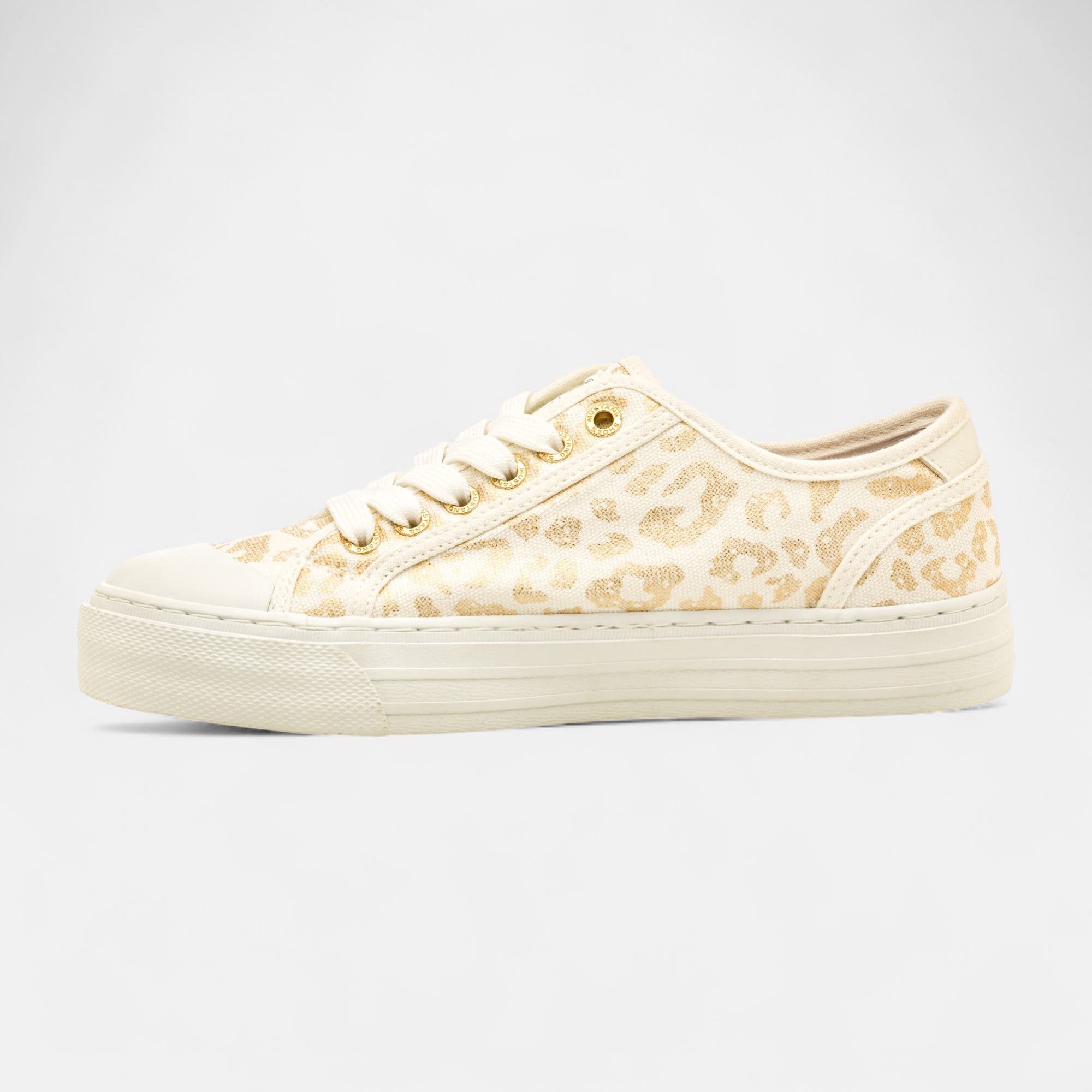 Baskets en toile Femme blanc/or