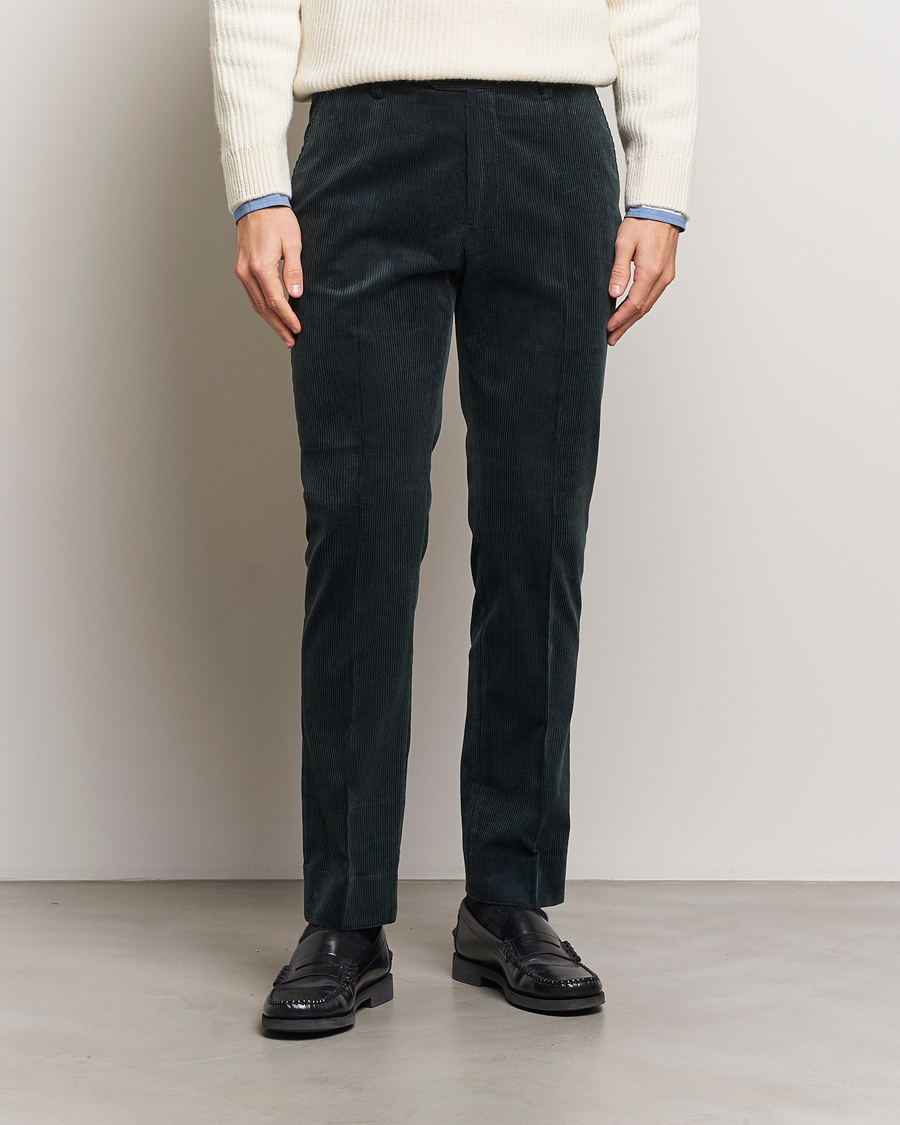 GANT Slim Corduroy Suit Trousers Tartan Green