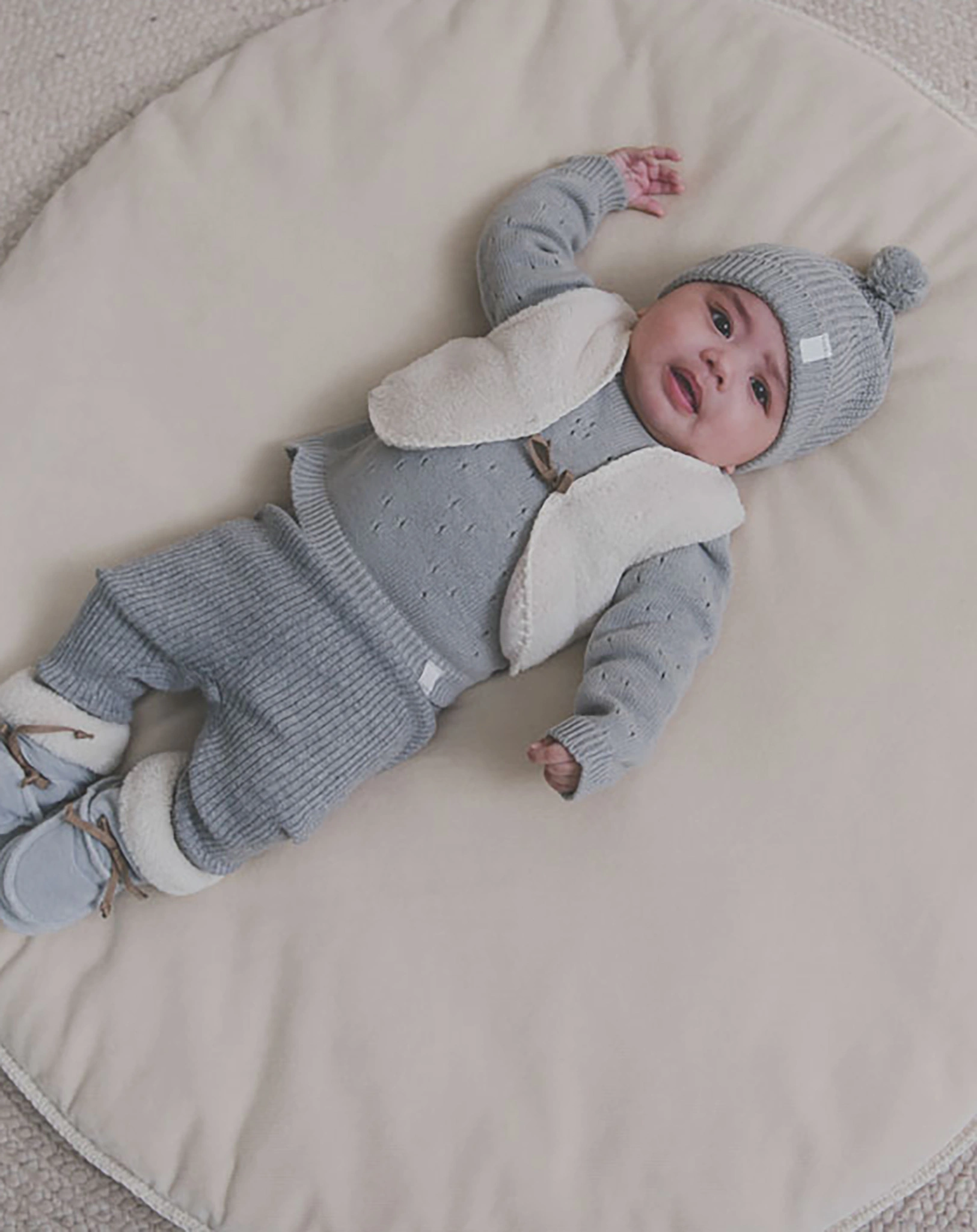Baby-Strickpullover AJOUR DINAN in grey wave