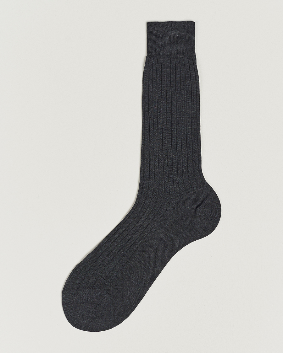 Bresciani Cotton Ribbed Short Grey Melange