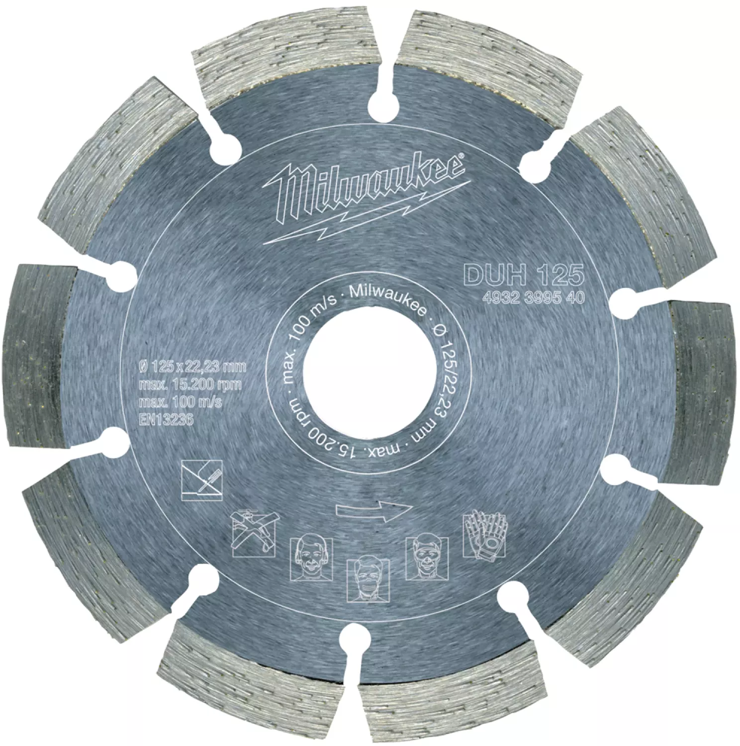 Milwaukee 4932399540 DUH 125 Diamantdoorslijpschijf - 125 x 22,23 x 2,3mm - Steen