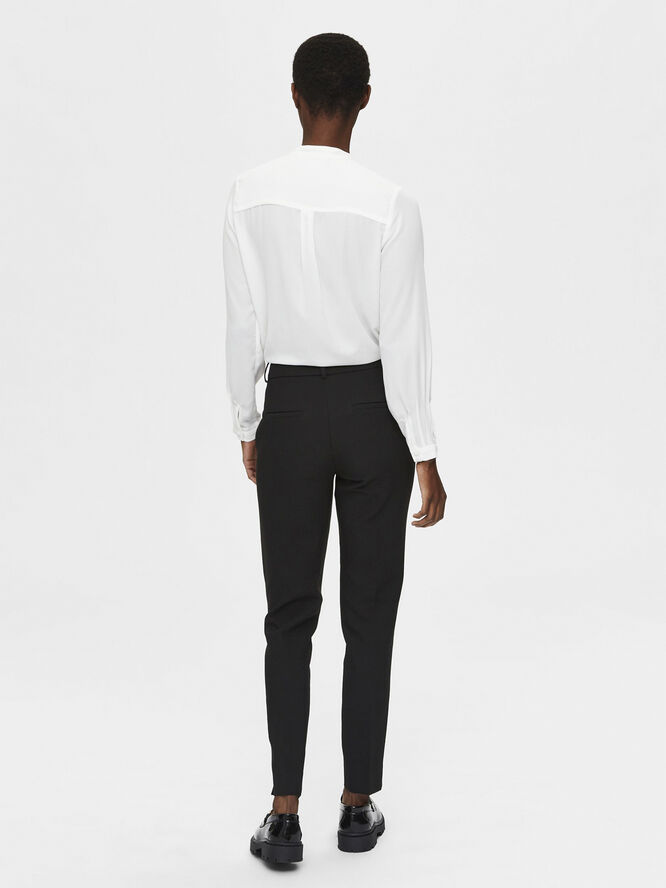 Selected Femme SLFRITA MW SLIM PANT BLACK B NOOS Sort