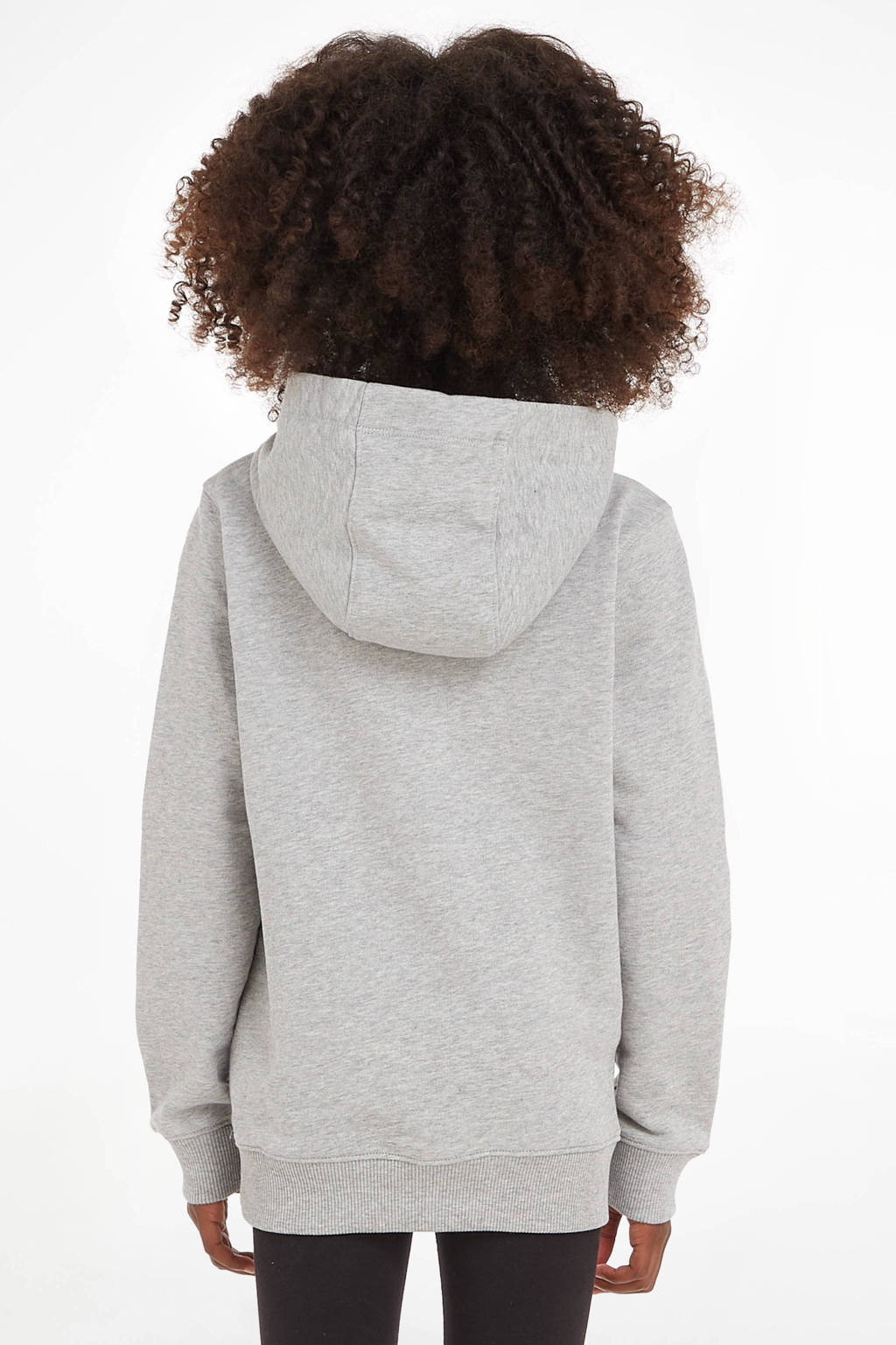 Tommy Hilfiger unisex hoodie met logo grijs melange