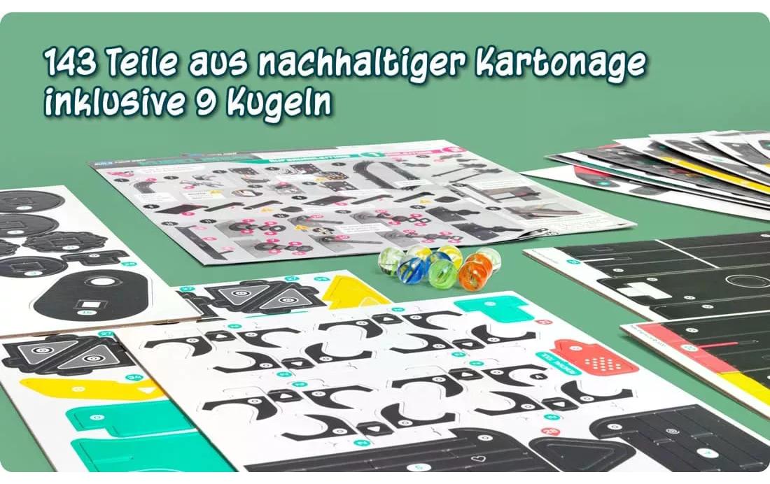 Experimentierkasten Kugelbahn selber bauen 143-teilig, DE143-teiliger Kugelbahn Bausatz