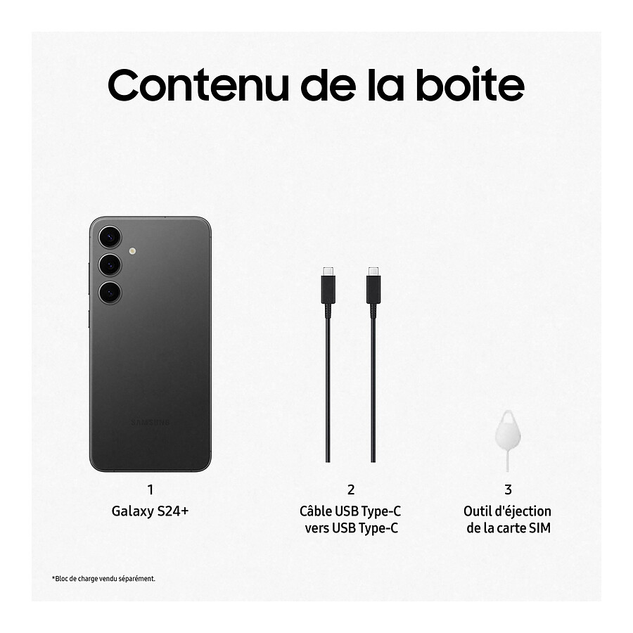 Samsung Galaxy S24+ 5G (Noir) - 512 Go · Reconditionné