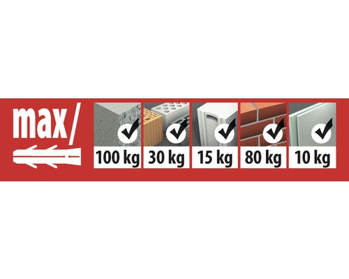 Tox Tri 8/51 universele deuvel + schroef, 6 stuks per stuk