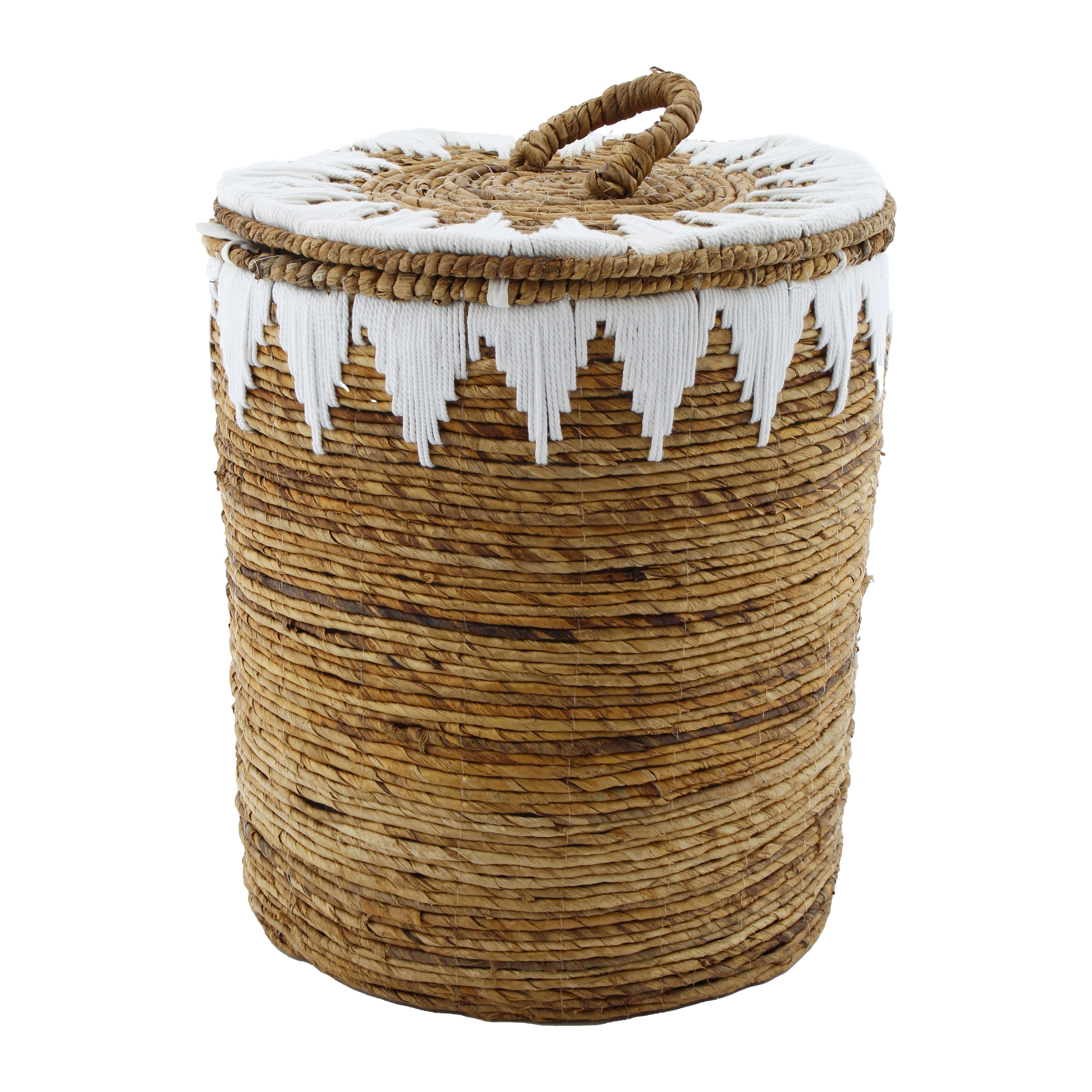 Van der Leeden Abaca Wasmand H 50 x Ã 45 cm - Naturel / Wit