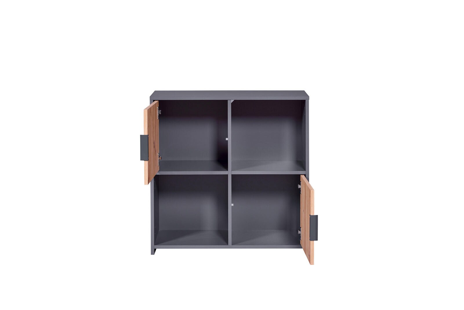 Standregal Tristan 2-türig anthrazit/braun 77x76x30 cm