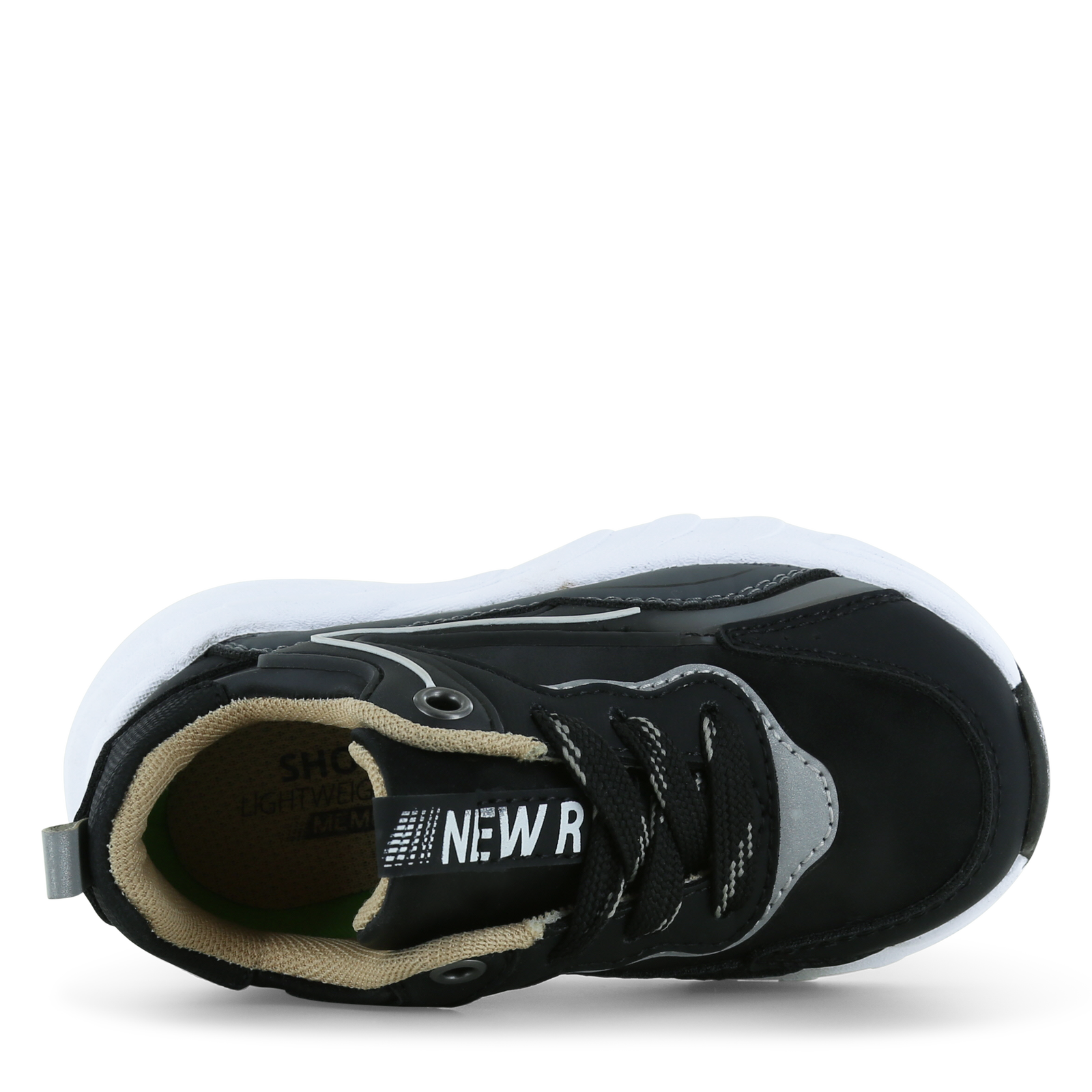 Shoesme sportief zwart sneakertje Microleer | Jongens schoenen