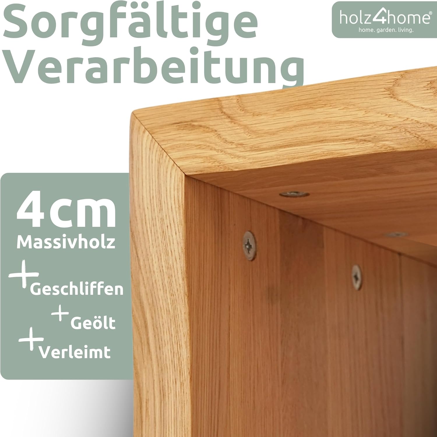holz4home® Massivholzbank S I Sitzbank aus Eiche mit Baumkante ohne Lehne I Echtholz Holzbank Hocker für Wohnzimmer Badezimmer Flur oder Küche I Sitzhocker Massiv