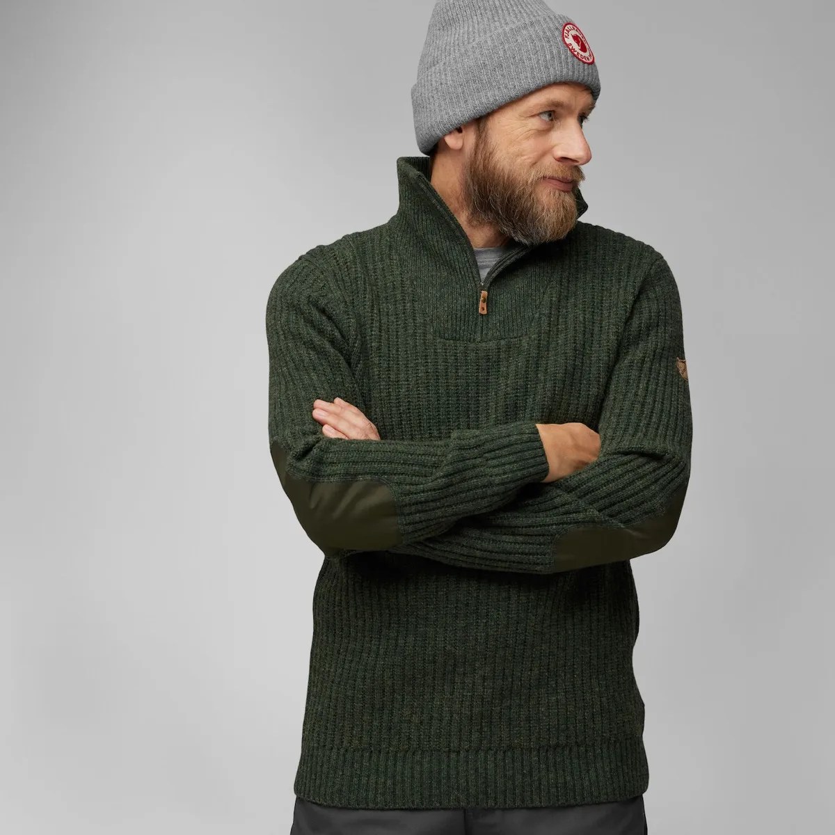 Fjällräven Övik Half Zip Knit M Dark Grey