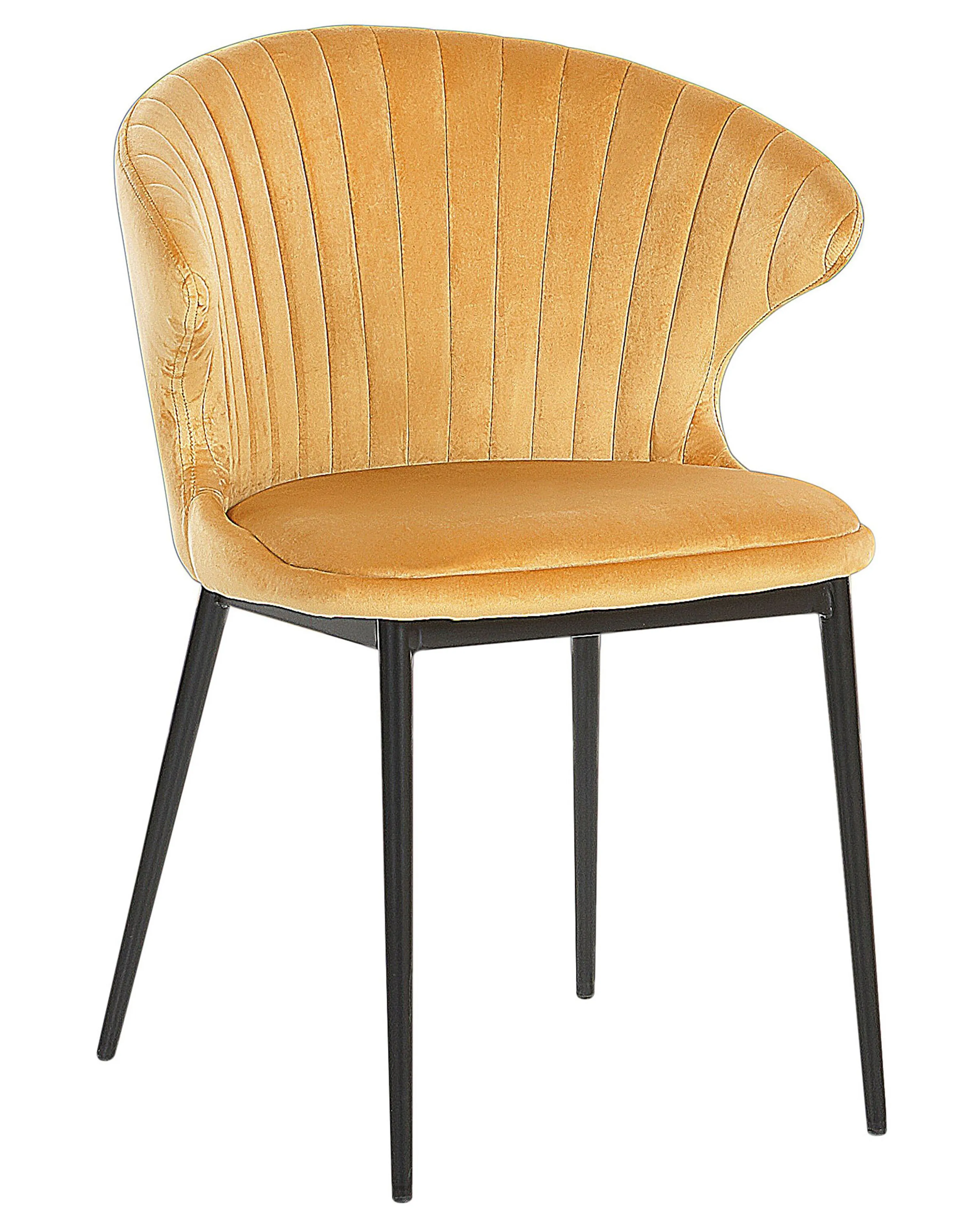 Set van 2 eetkamerstoelen AUGUSTA Fluweel Mosterdgeel