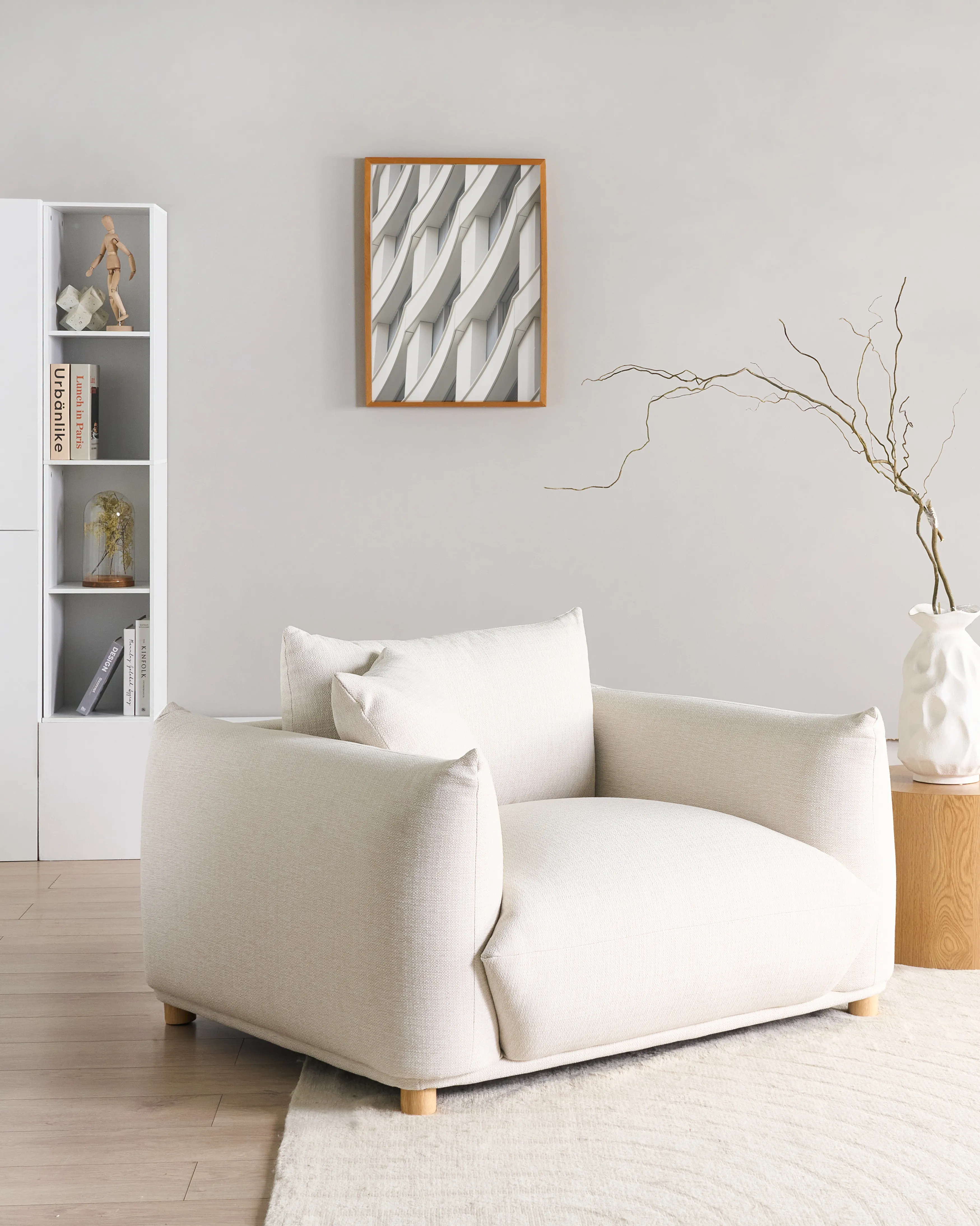 Fauteuil LUVOS Stof Gebroken wit