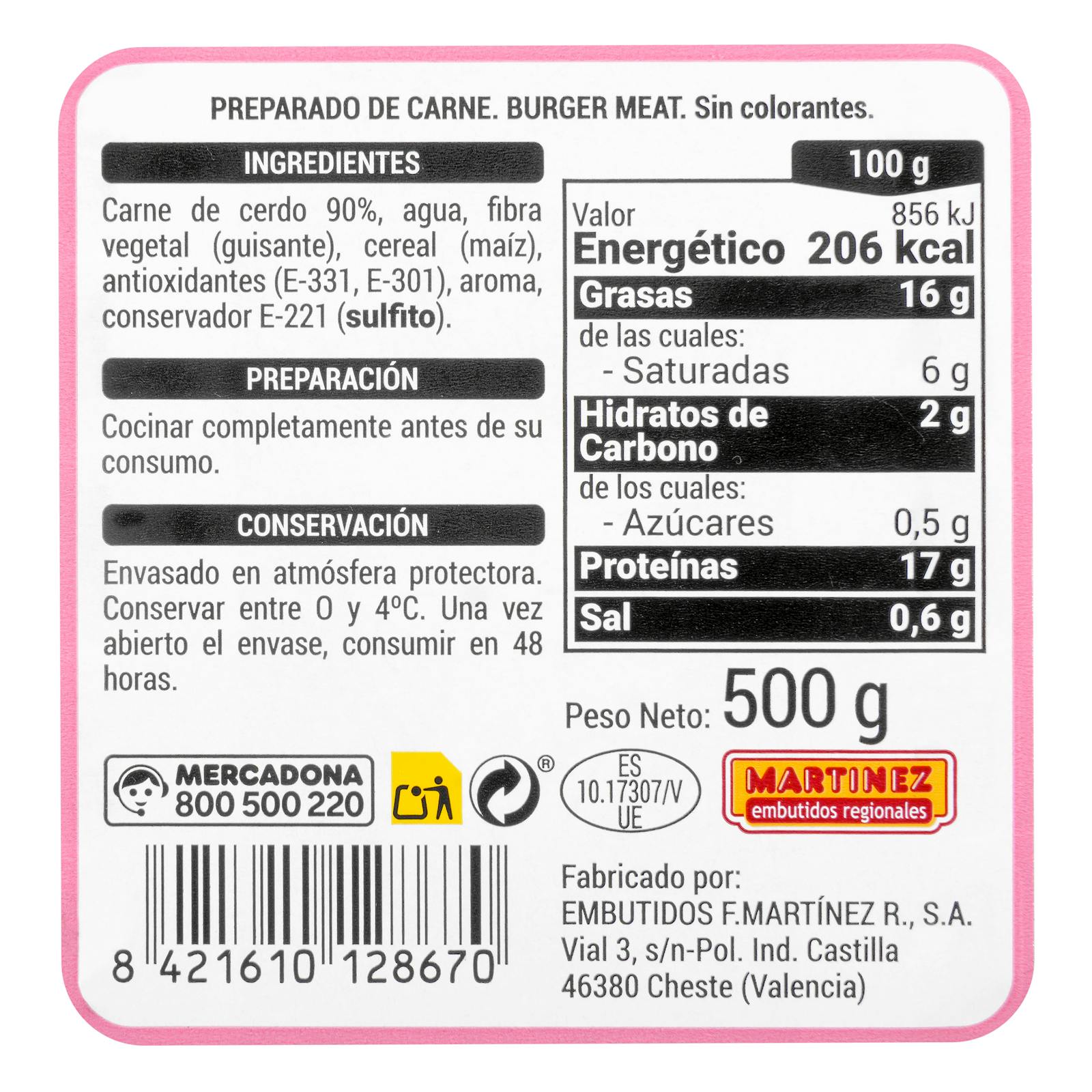 Préparation de porc haché