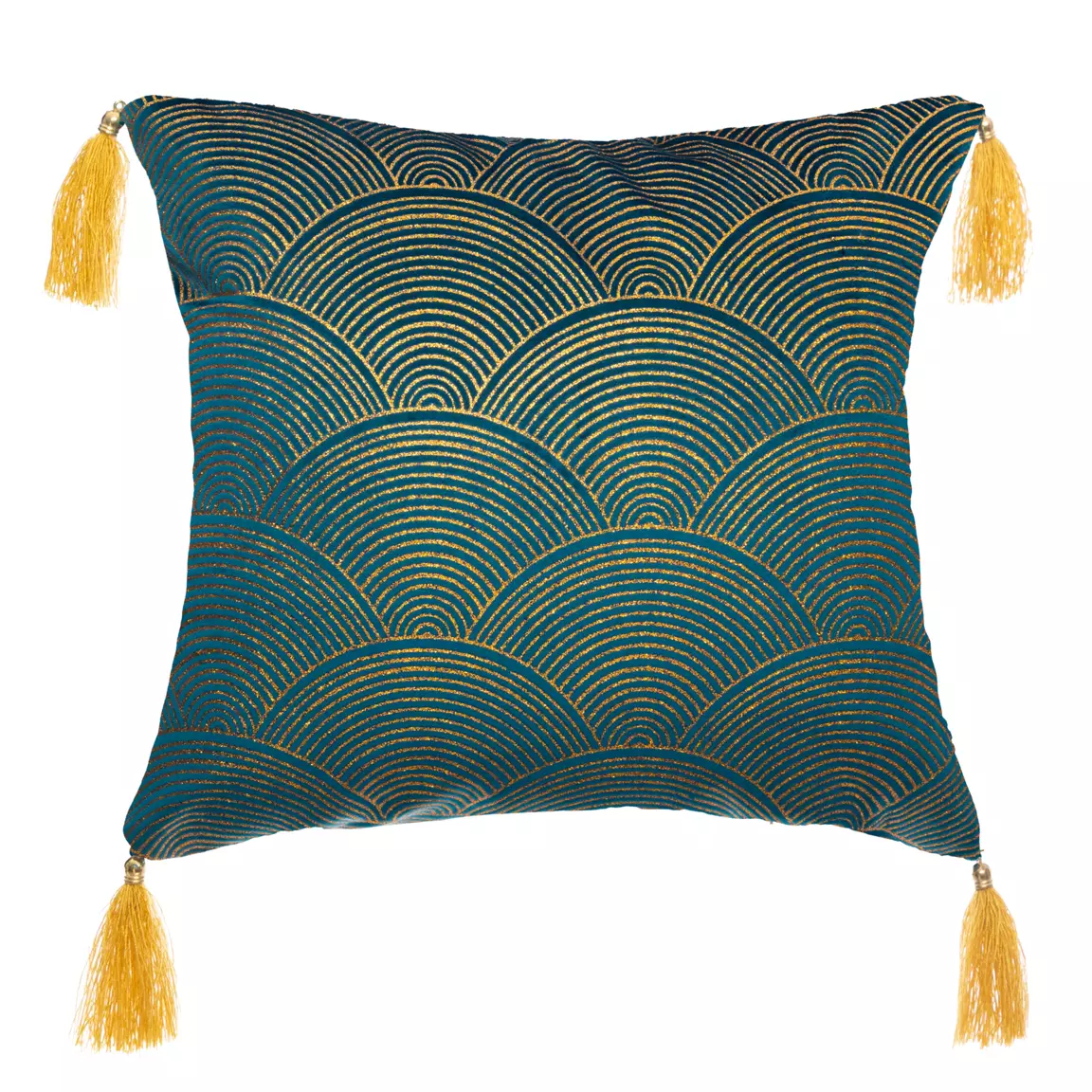 Coussin carré (40 x 40 cm) Glitter Bleu canard