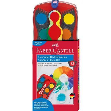 Faber-Castell Farbkasten Connector 12 Farben mit Deckweiß