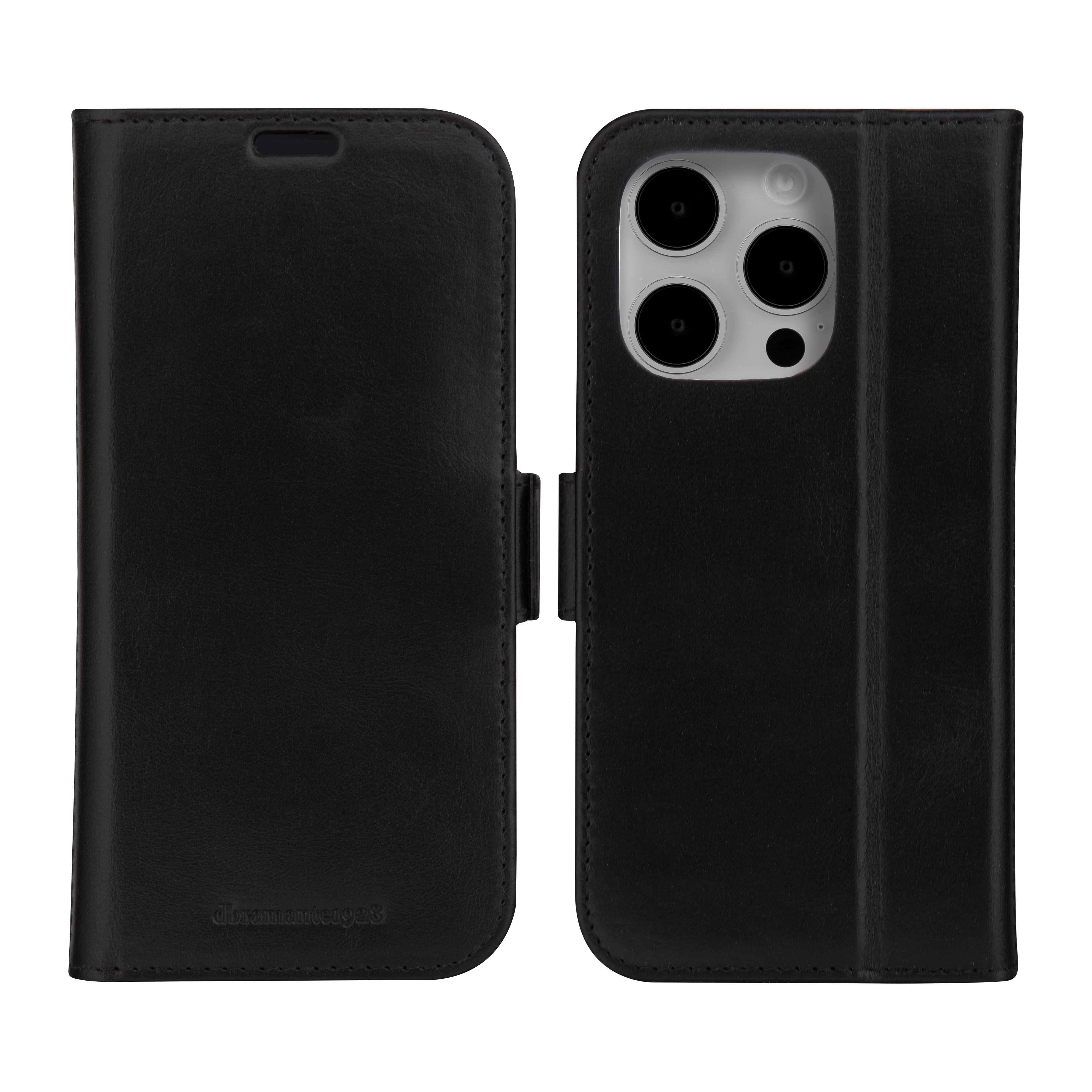iPhone 15 Pro Max Echtleder Tasche mit RFID Schutz Copenhagen (CO67GTBL1864) - Schwarz