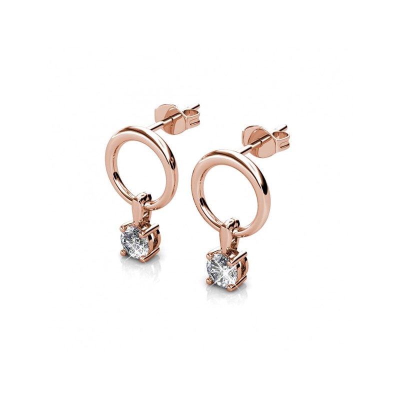 Boucles d'oreilles Octavia - Or Rosé et Cristal