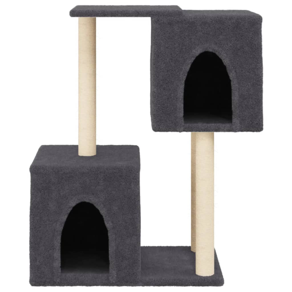 Arbre à chat avec griffoirs en sisal gris foncé 86 cm
