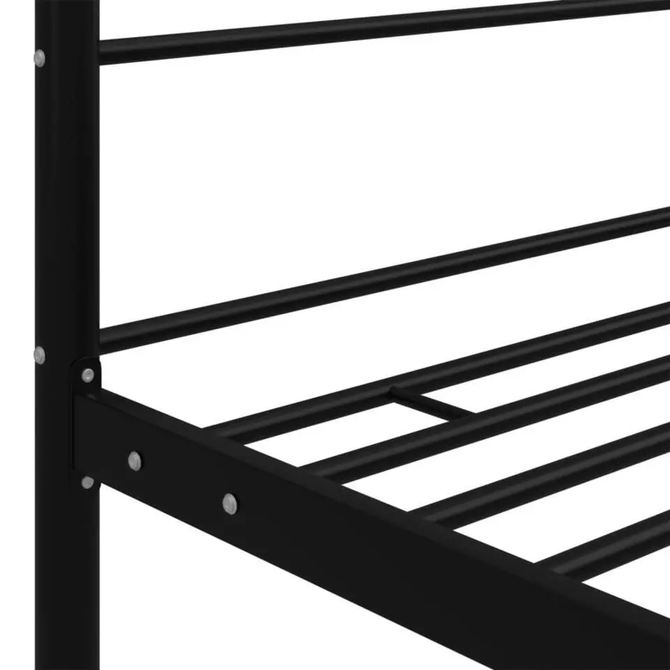 vidaXL - Hemelbedframe met latten - Zwart - Metaal - 180x200 cm