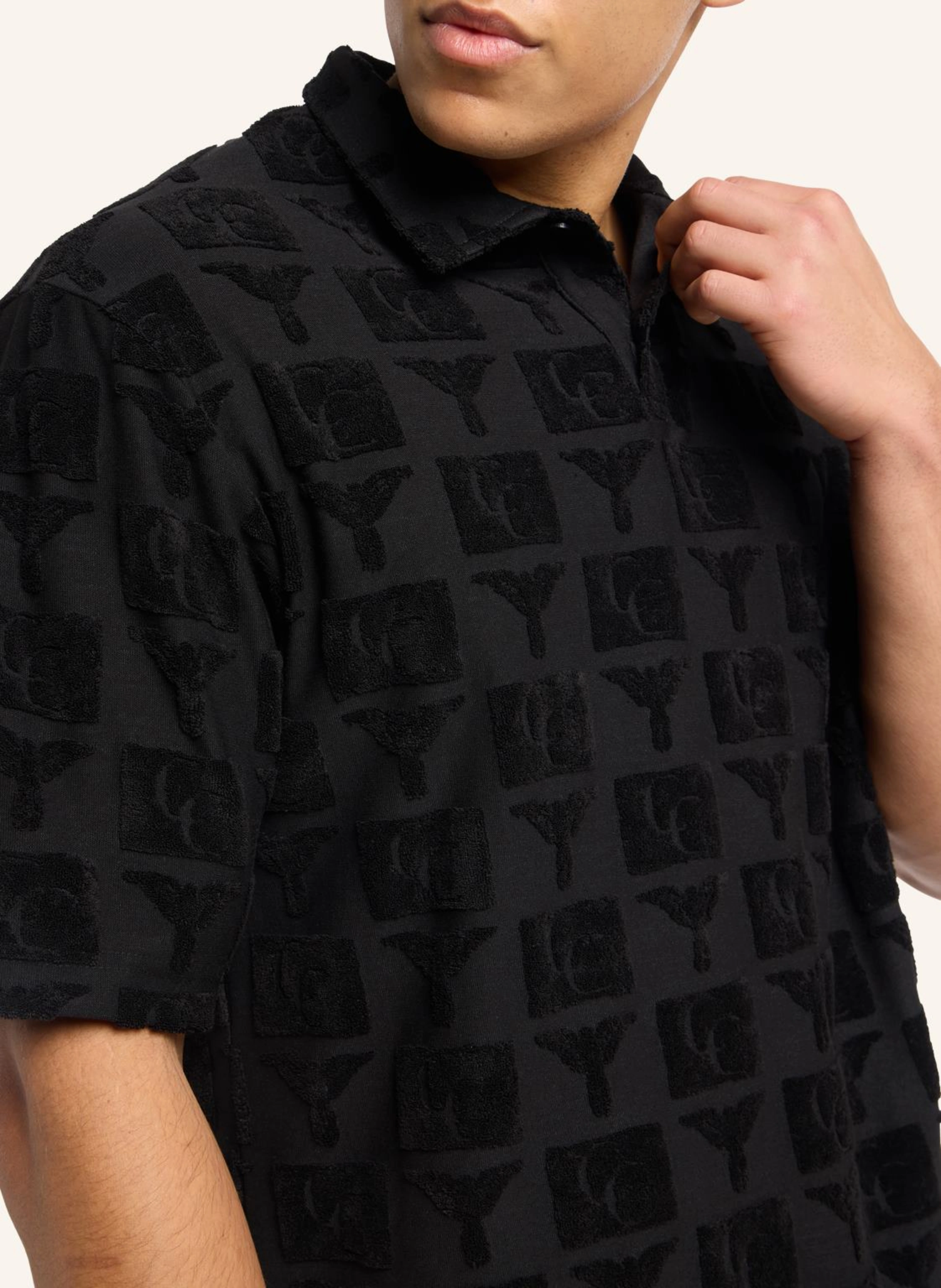 CARLO COLUCCI Oversize Poloshirt mit Frotteeinsätzen ECHNER