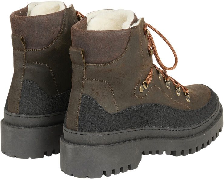 ANGULUS Snørestøvle med uldfoer 1321/1720/1719 black/olive/bro