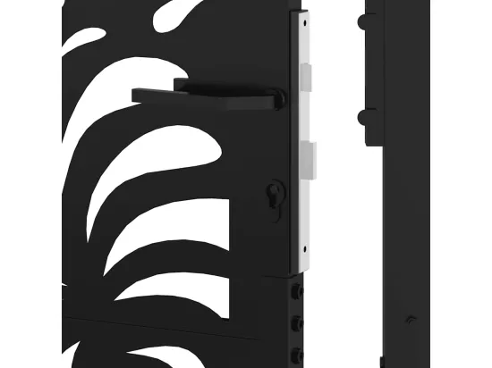 Portail de jardin noir 105x130 cm acier conception de vagues
