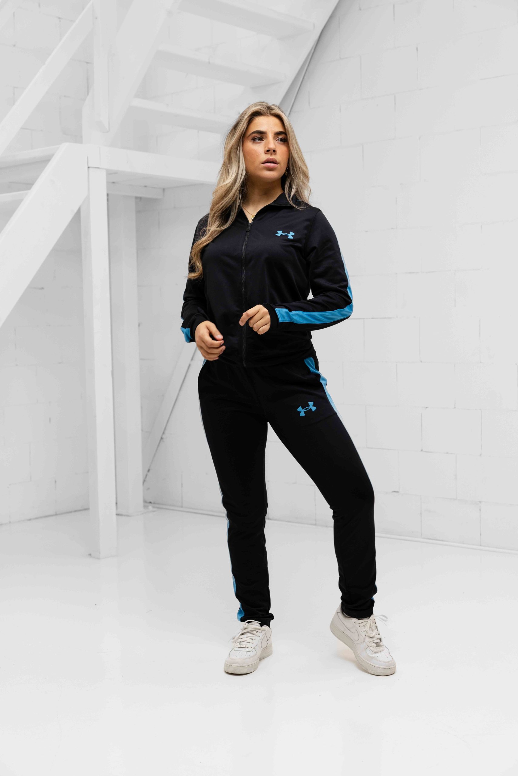 Under Armour Rival Knit Trainingspak Dames Zwart/Blauw