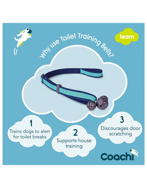 Coachi Toilet Training Bells - Hondenopvoeding - Navy Lichtblauw