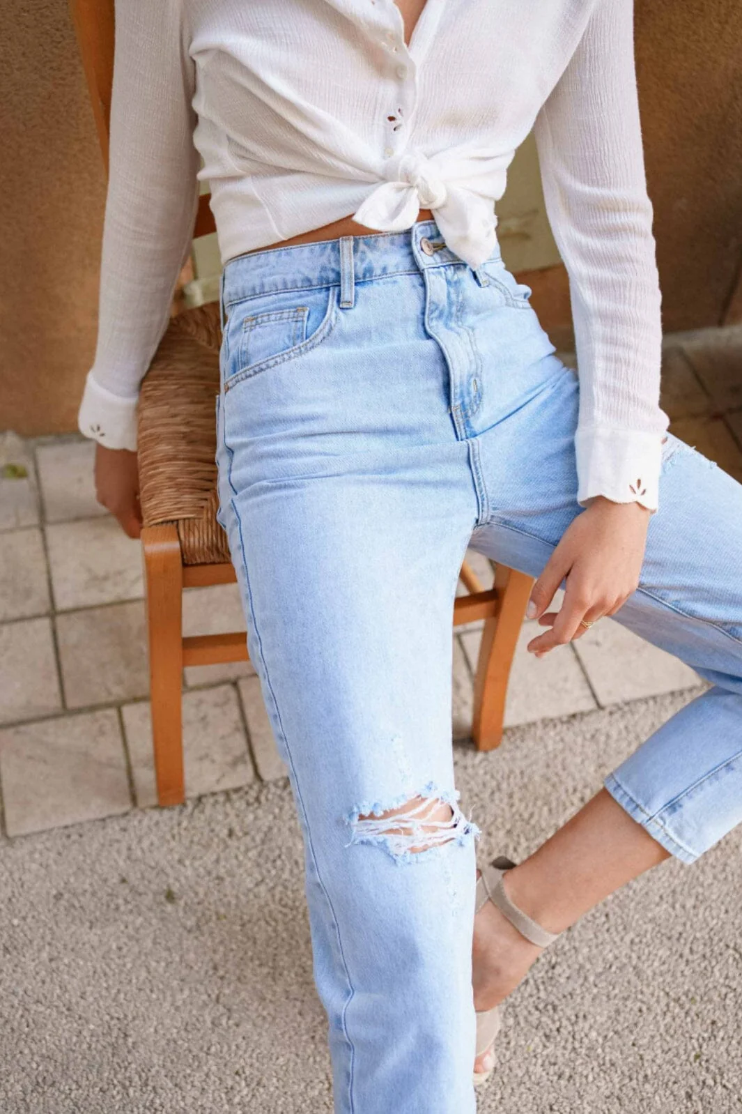 A-bee Margot ripped mom jeans JD390Y