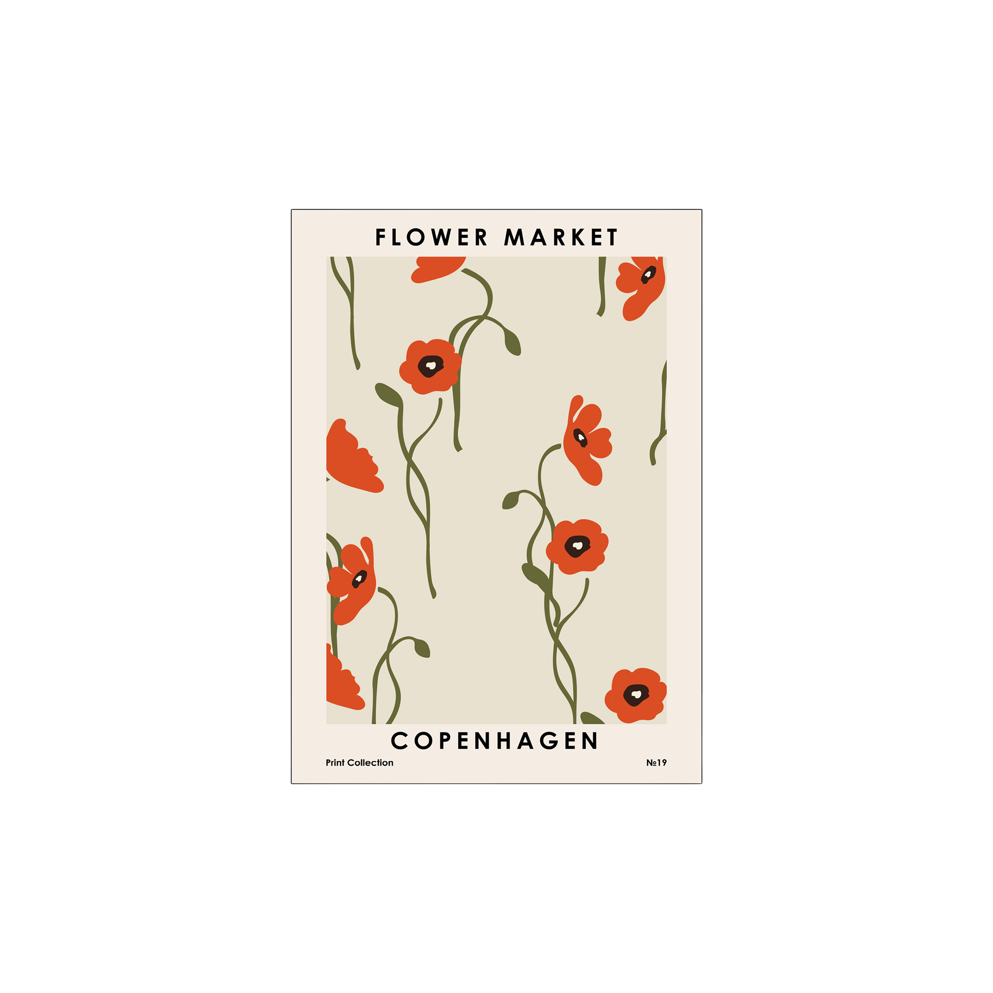 Plakat Flower Market Copenhagen 50 x 70 | NKTN. | Off White | Poster and Frame