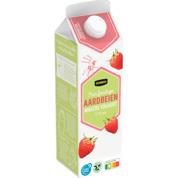 Jumbo Fris Fruitige Aardbeien Magere Yoghurt 0,1% Vet 1 L