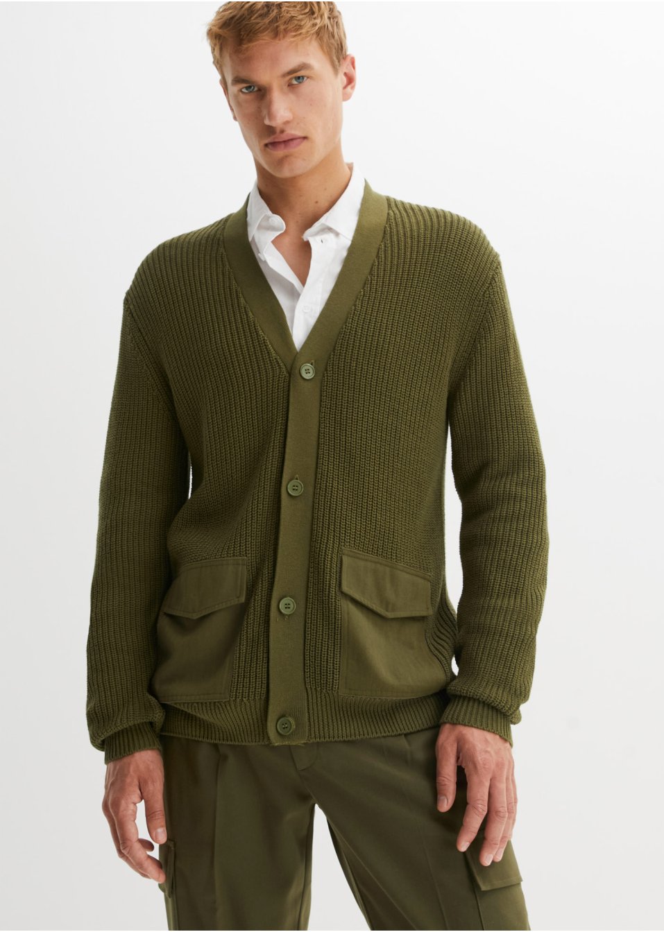 Gilet en maille avec poches tissées