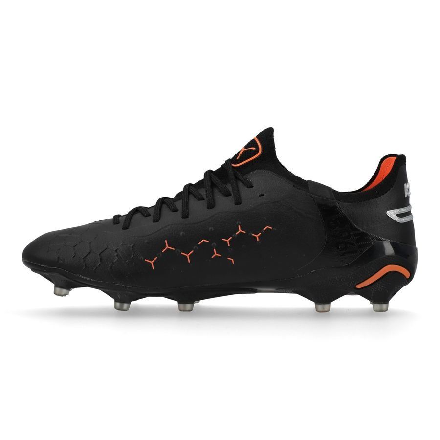 PUMA King Ultimate FG/AG Eclipse - Noir/Argenté/Orange