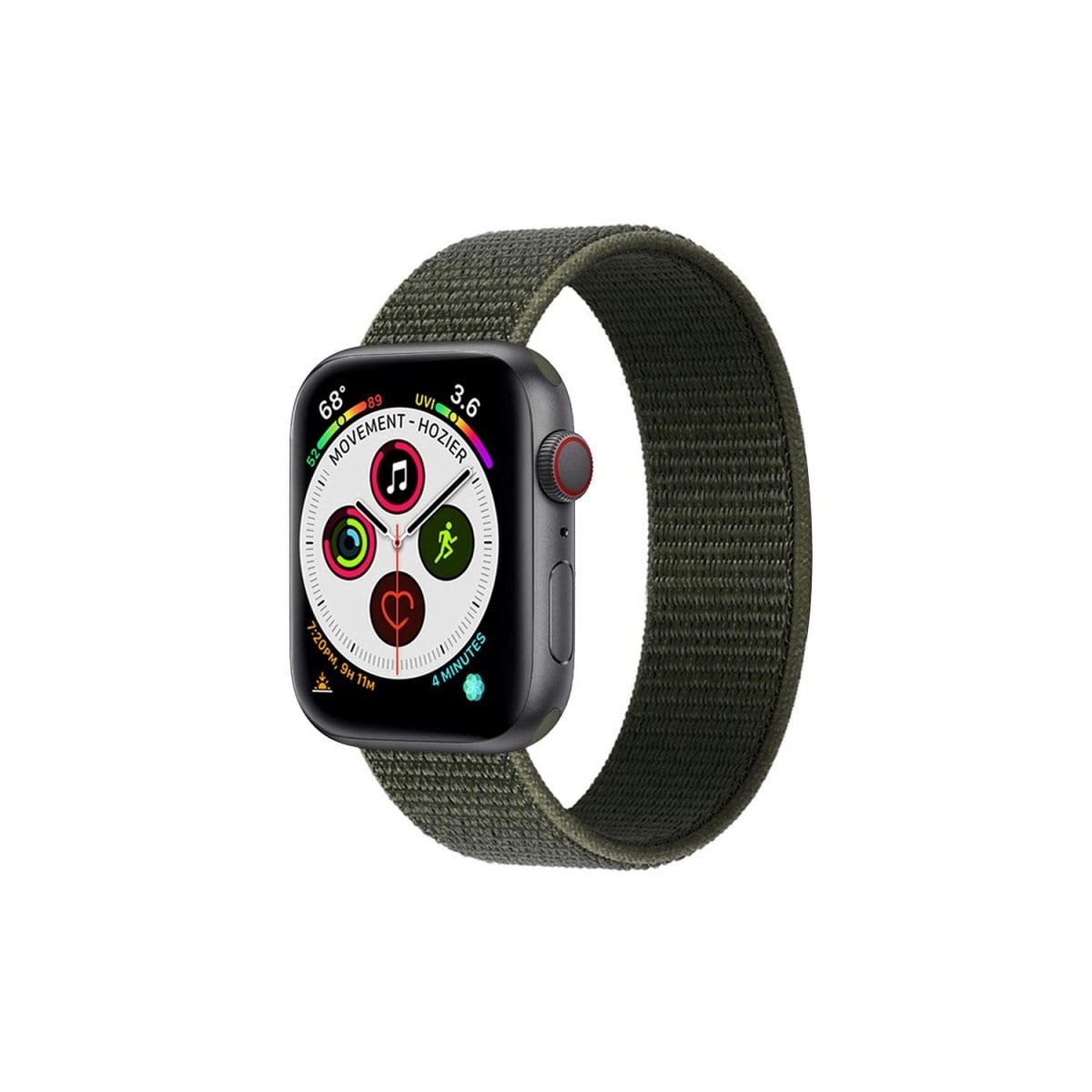 Apple Watch 5 (40mm) Nylon armbånd - Military Khaki