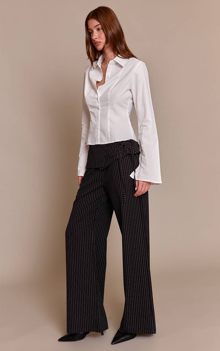 Noir Pantalon Large À Superposition