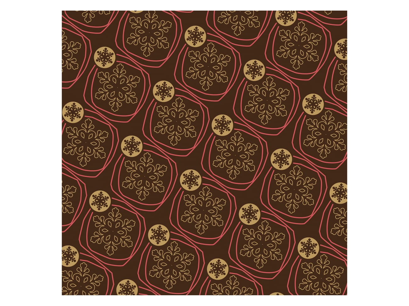 Feuille de transfert chocolat - Décor Flocons or et rouge - Lot de 3 feuilles - Florensuc