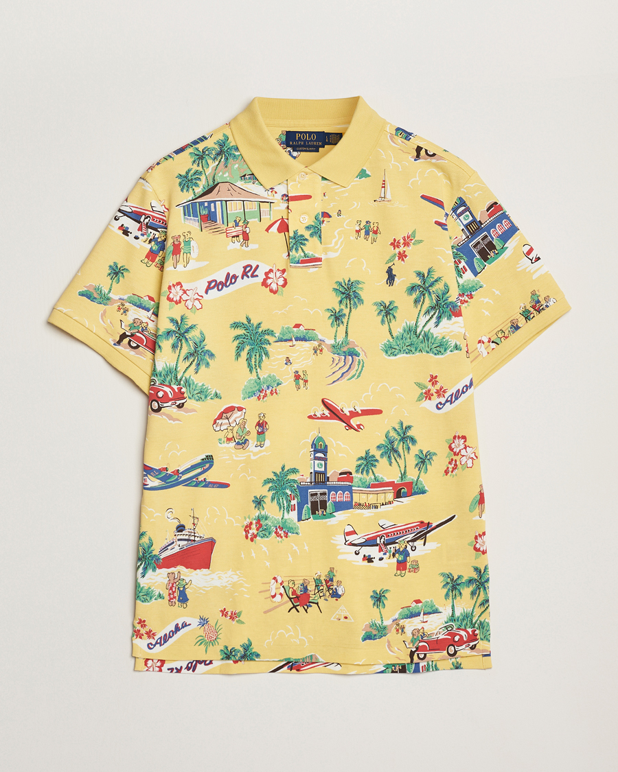 Polo Ralph Lauren Printed Mesh Polo Holiday Bear Yellow