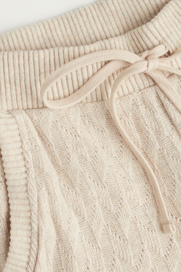 Calças compridas de inverno em jacquard trançado