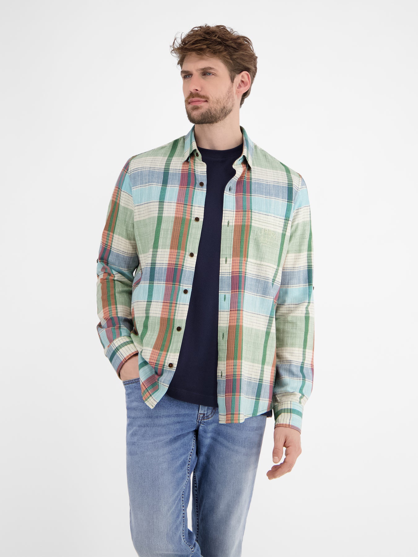 Karohemd für Herren mit verdecktem Button-down-Kragen