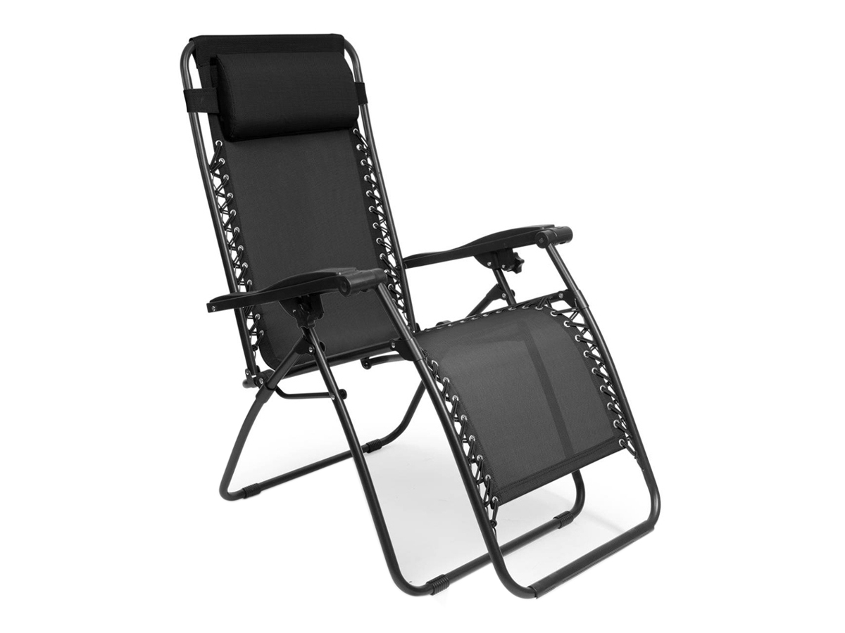 LifeGoods relaxstoel met zijtafel - Black