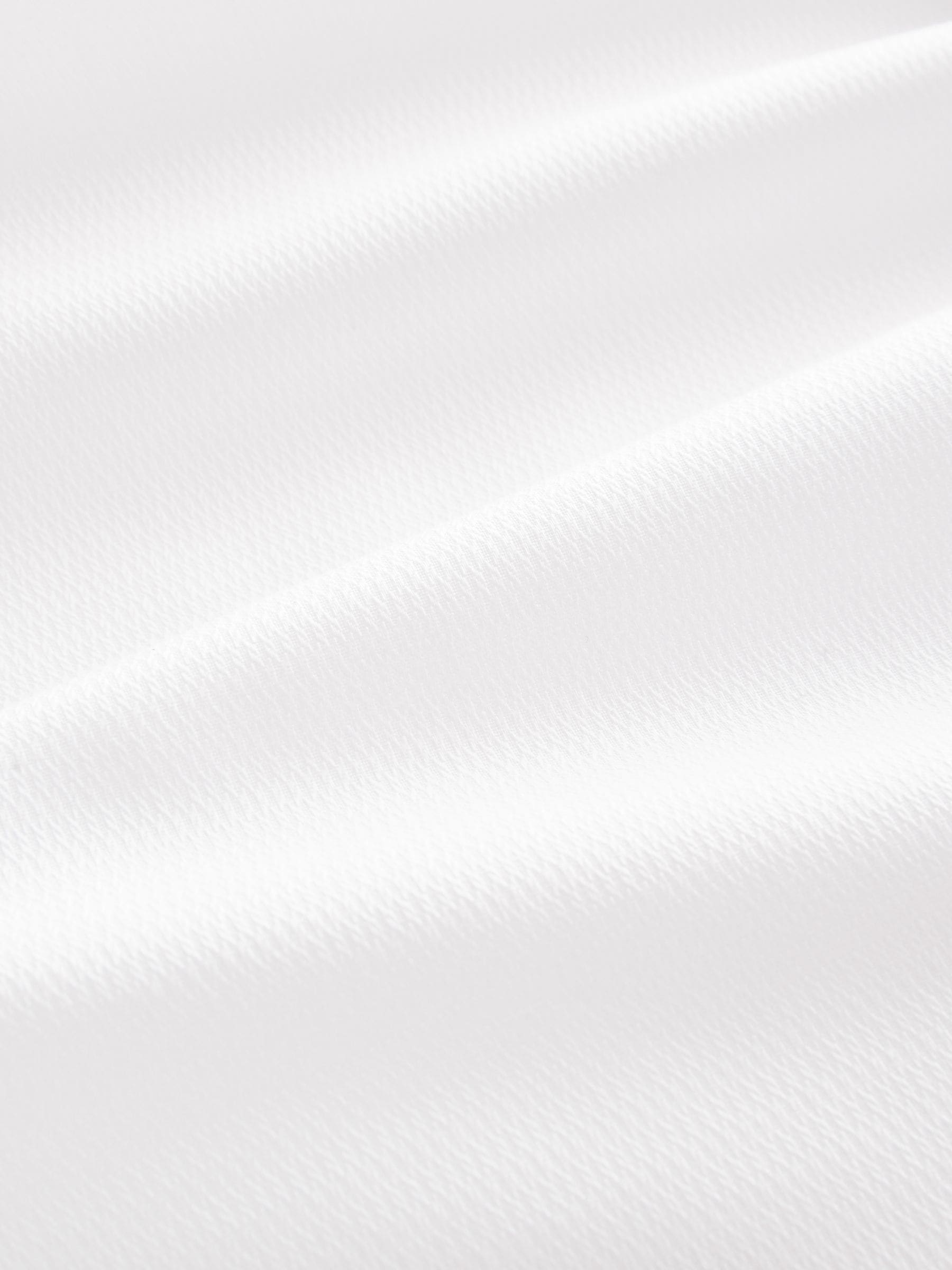 Wit - Slim Fit - Eenvoudig te strijken slim fit overhemd met textuur en dubbele manchetten