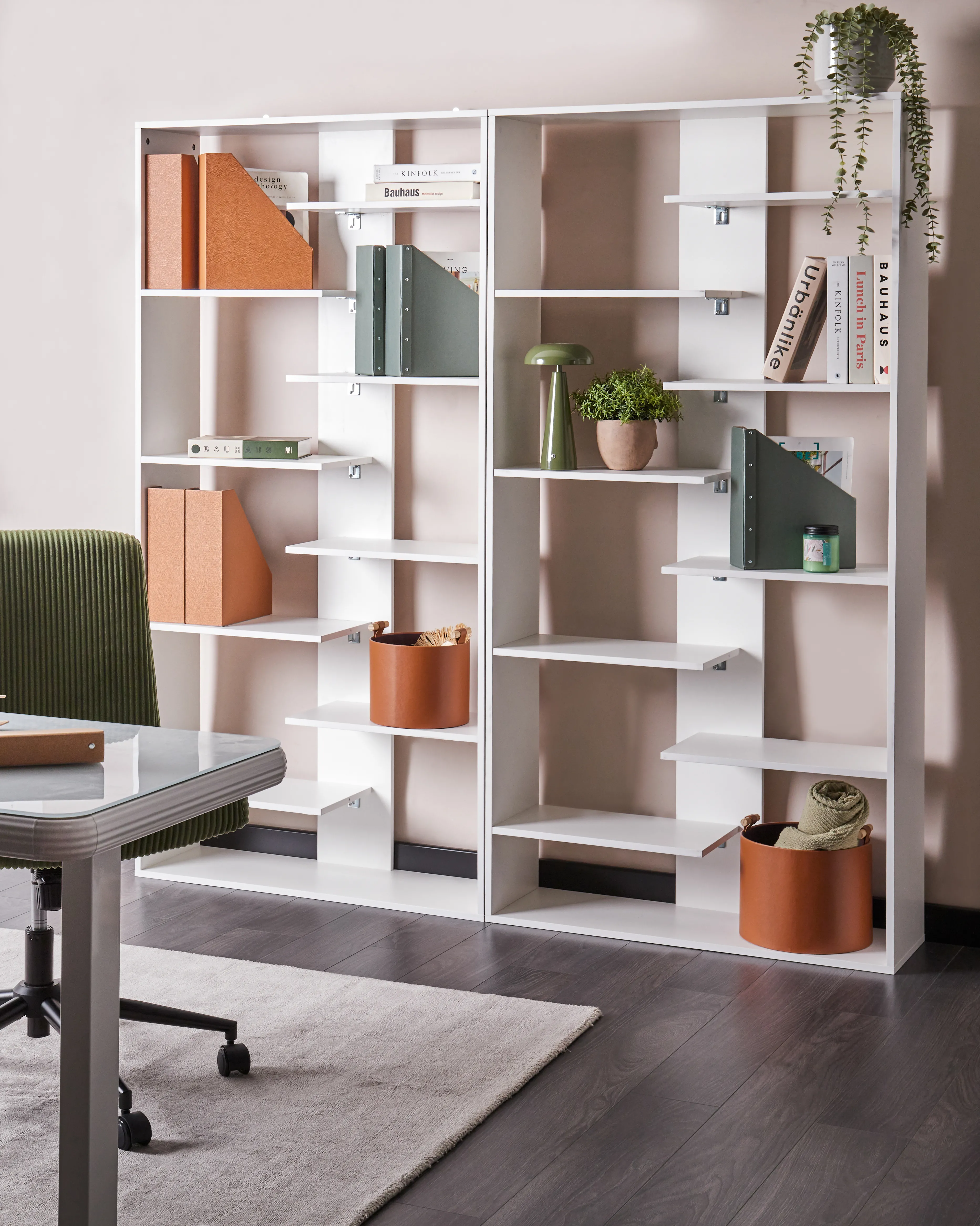 Boekenkast met 8 planken FONTAS 180 cm Wit