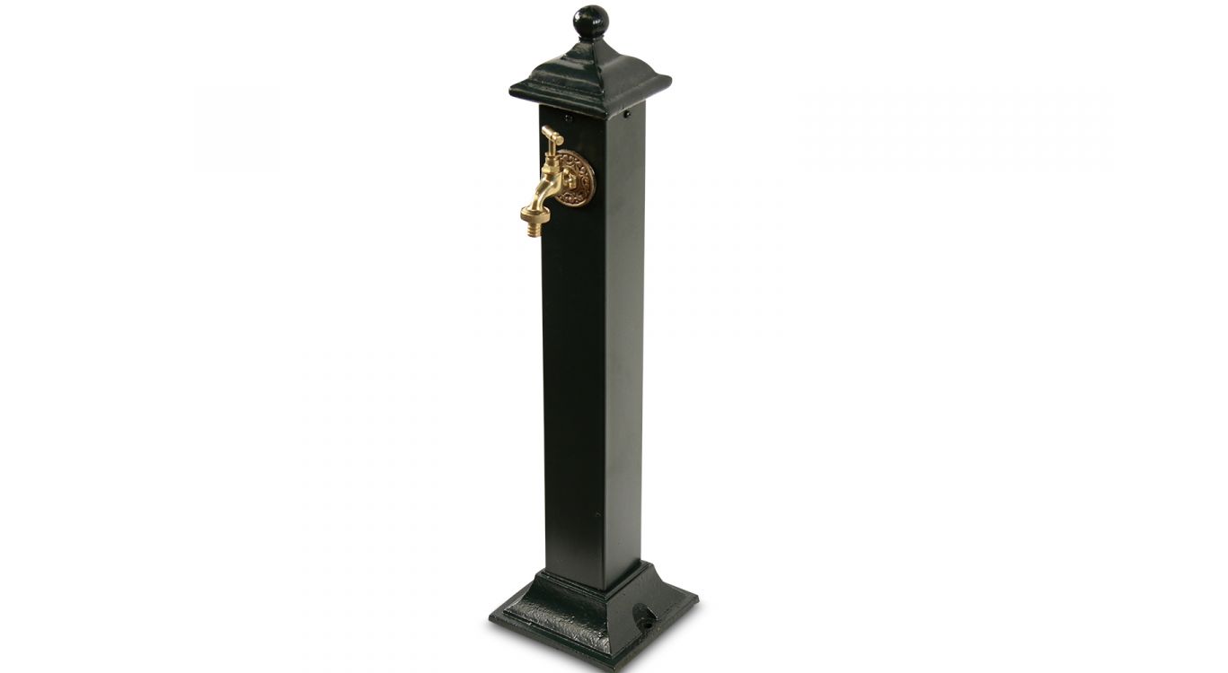 Fontaine de jardin métal vert 17.5x17.5x71cm