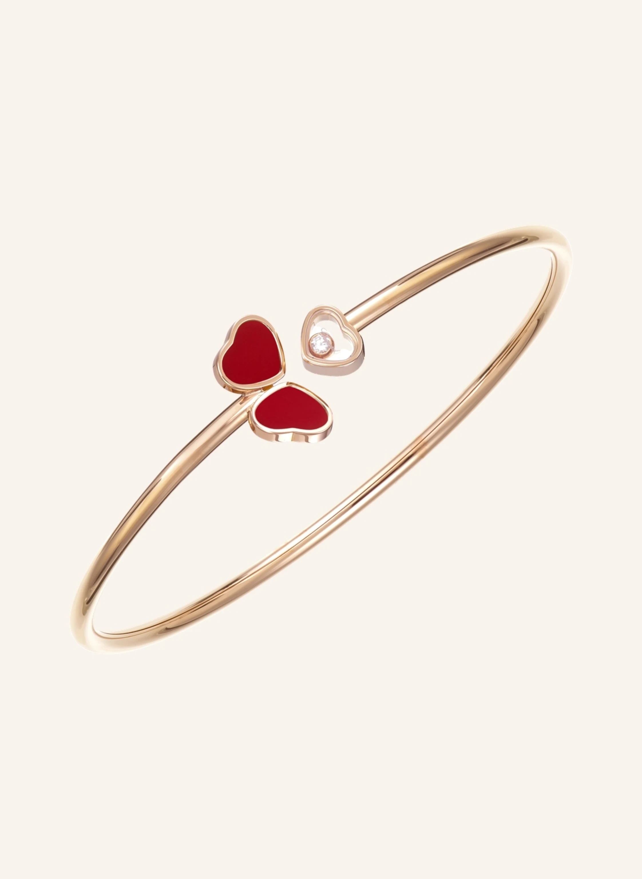 Chopard Armreif HAPPY HEARTS WINGS Armreif aus 18 Karat Roségold, Diamanten und roter Stein