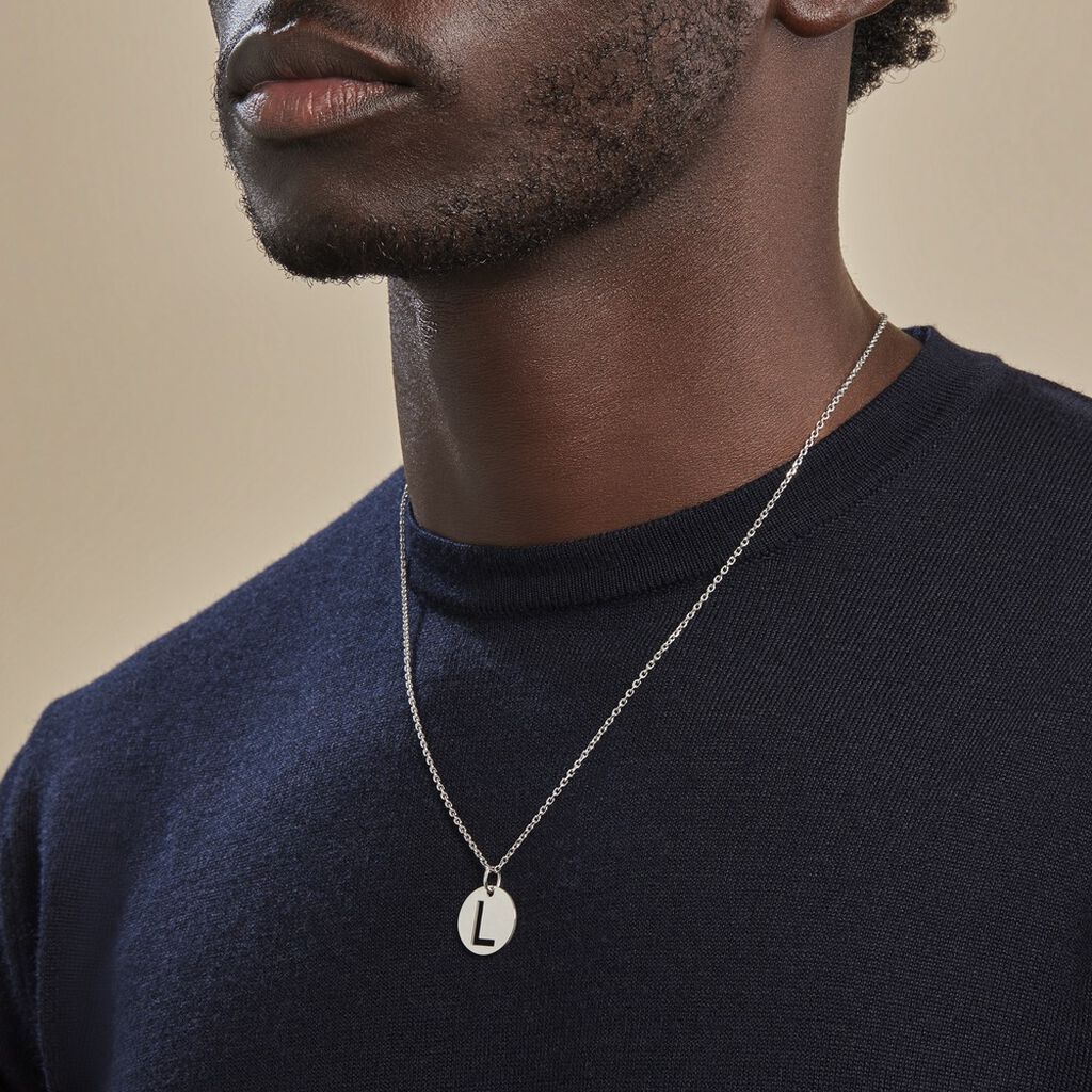 Pendentif Elio L Argent Blanc