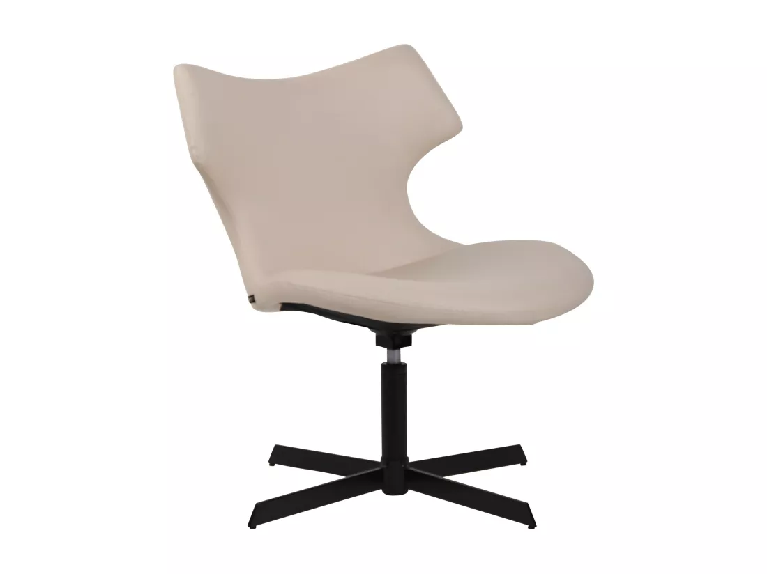 Chaise gondole - Similicuir & Métal noir mat - Crème - Welland